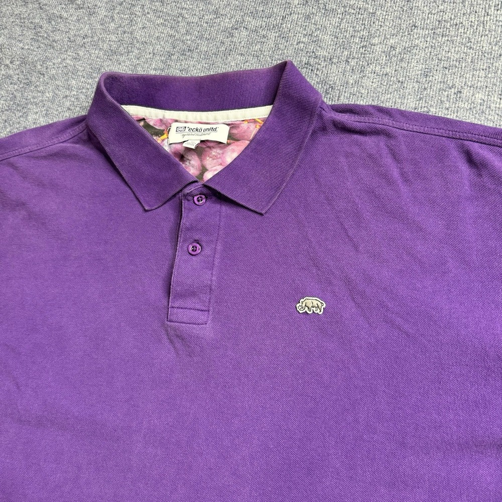 Ecko Unlimited Polo Shirt Mens Extra Large Purple Short Sleeve‎ Hip Hop Faded